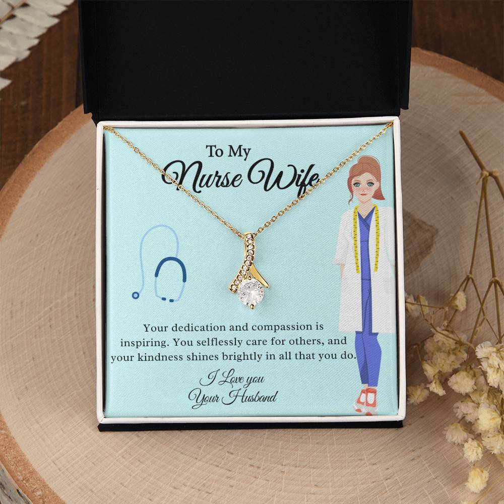 To My Nurse Wife "Your Kindness Shines Brightly" Necklace