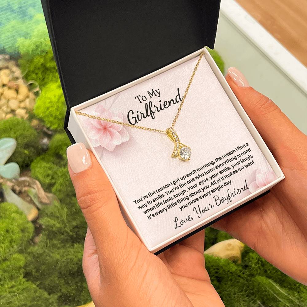 Gift For Girlfriend "You're The Reason" Necklace