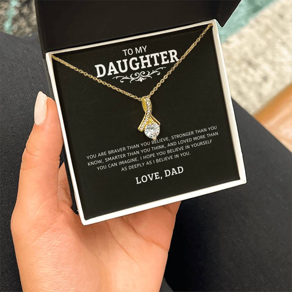 To My Daughter "I Believe In You" Necklace