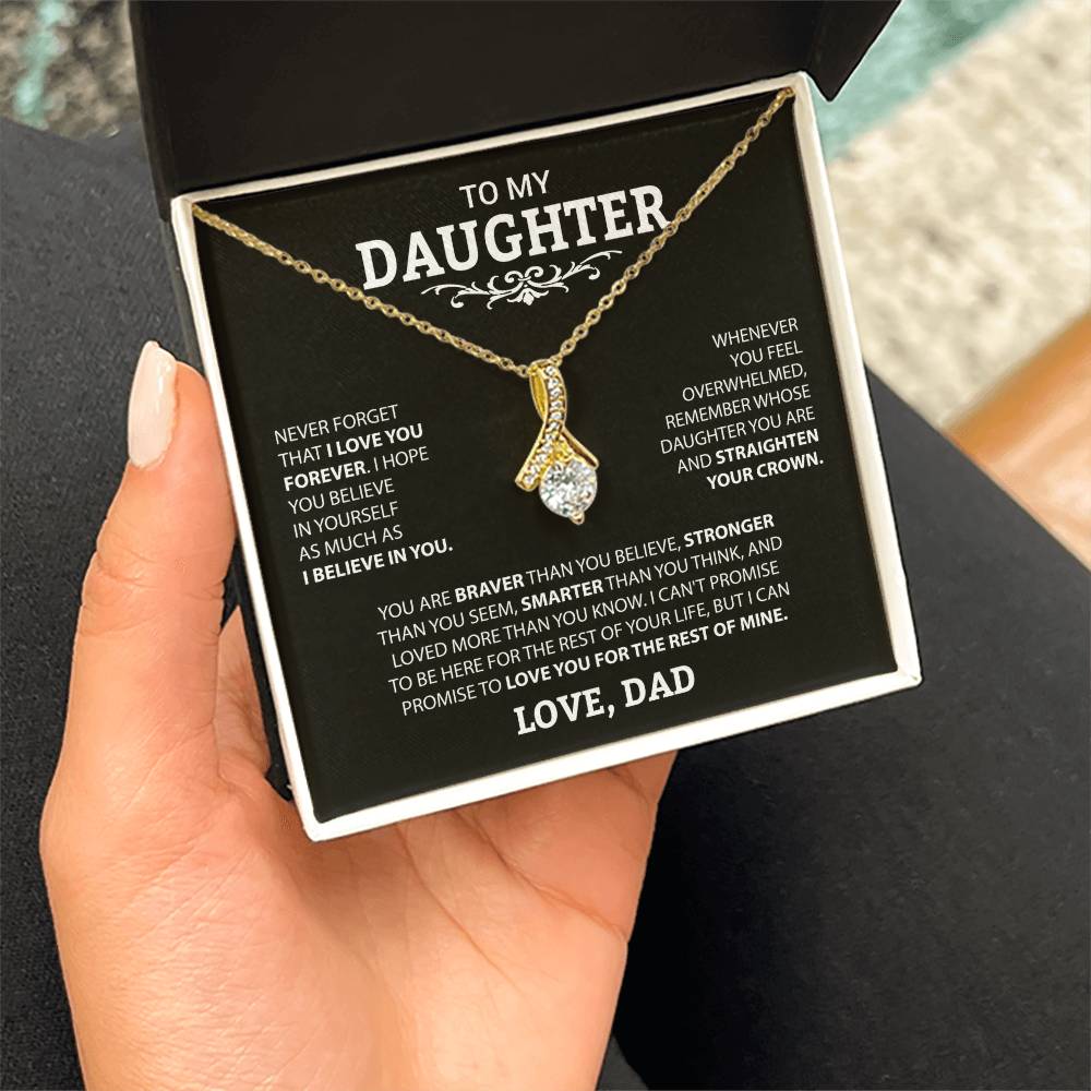 To My Daughter "Never Forget I Love You" Necklace