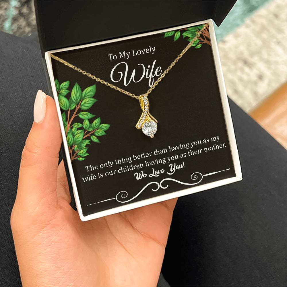 To My Lovely Wife "We Love You" Necklace
