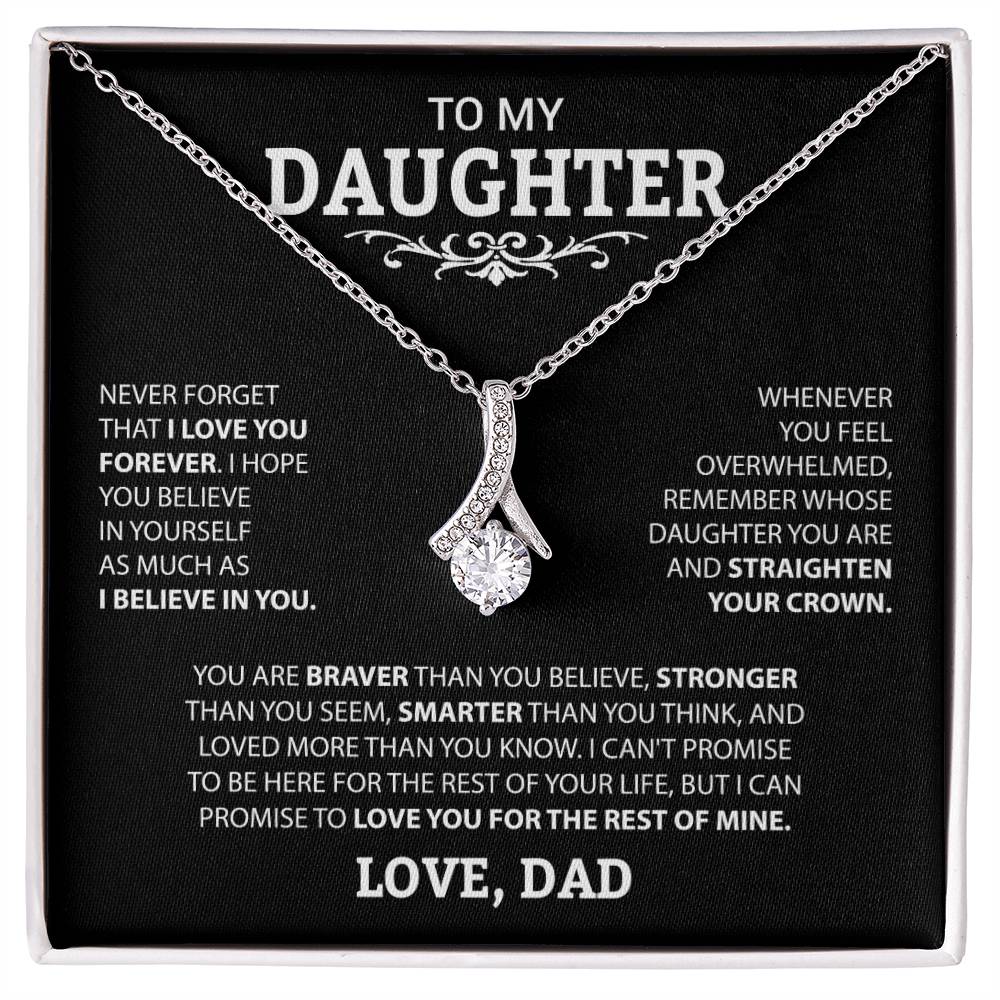 To My Daughter "Never Forget I Love You" Necklace