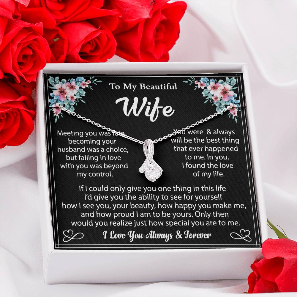To My Wife "I Love You Always And Forever" Necklace