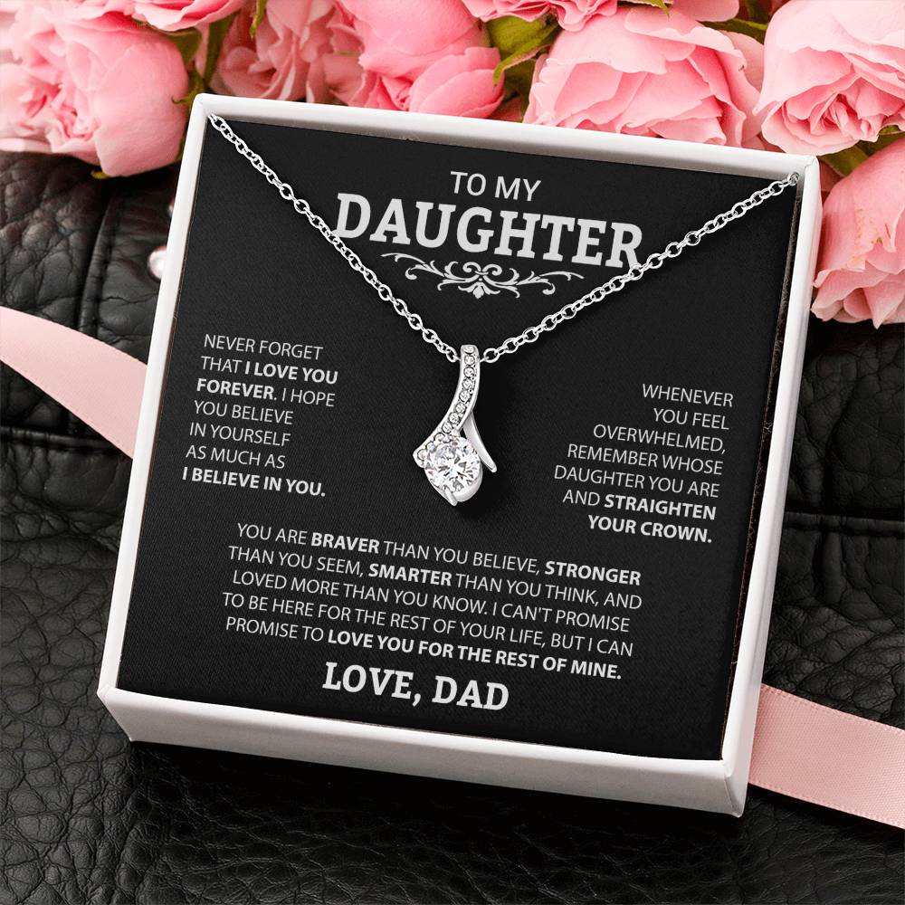 To My Daughter "Never Forget I Love You" Necklace