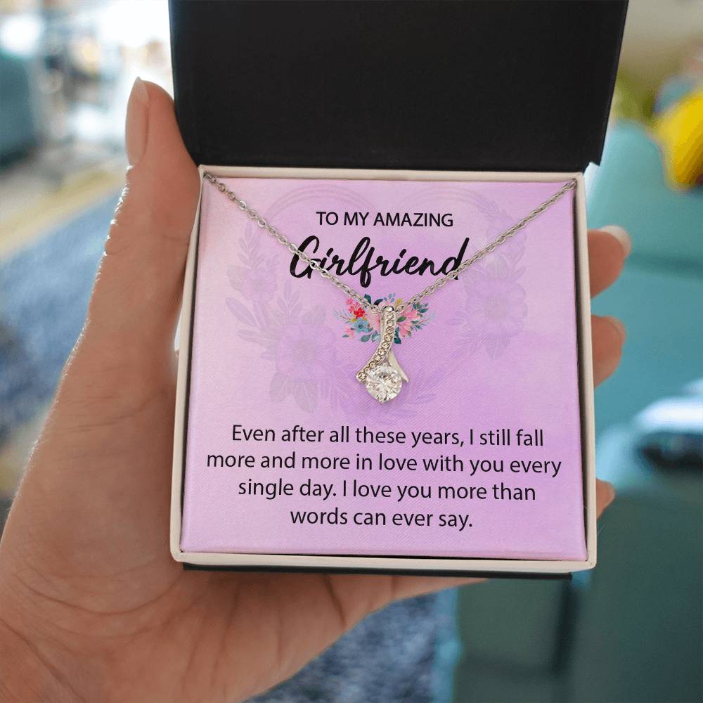 To My Girlfriend "I Love You" Necklace