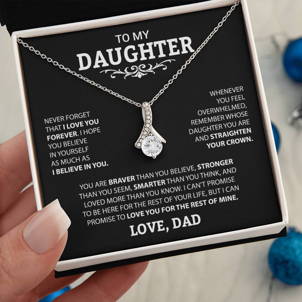 To My Daughter "Never Forget I Love You" Necklace
