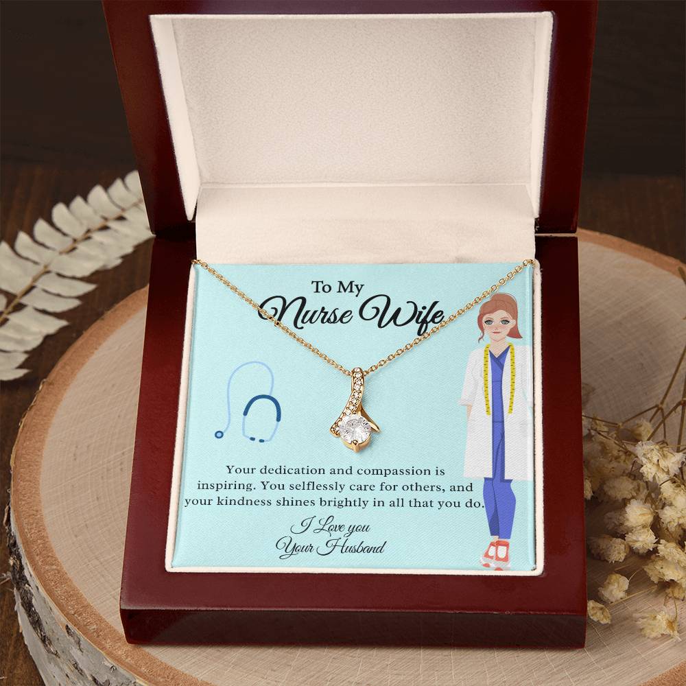 To My Nurse Wife "Your Kindness Shines Brightly" Necklace
