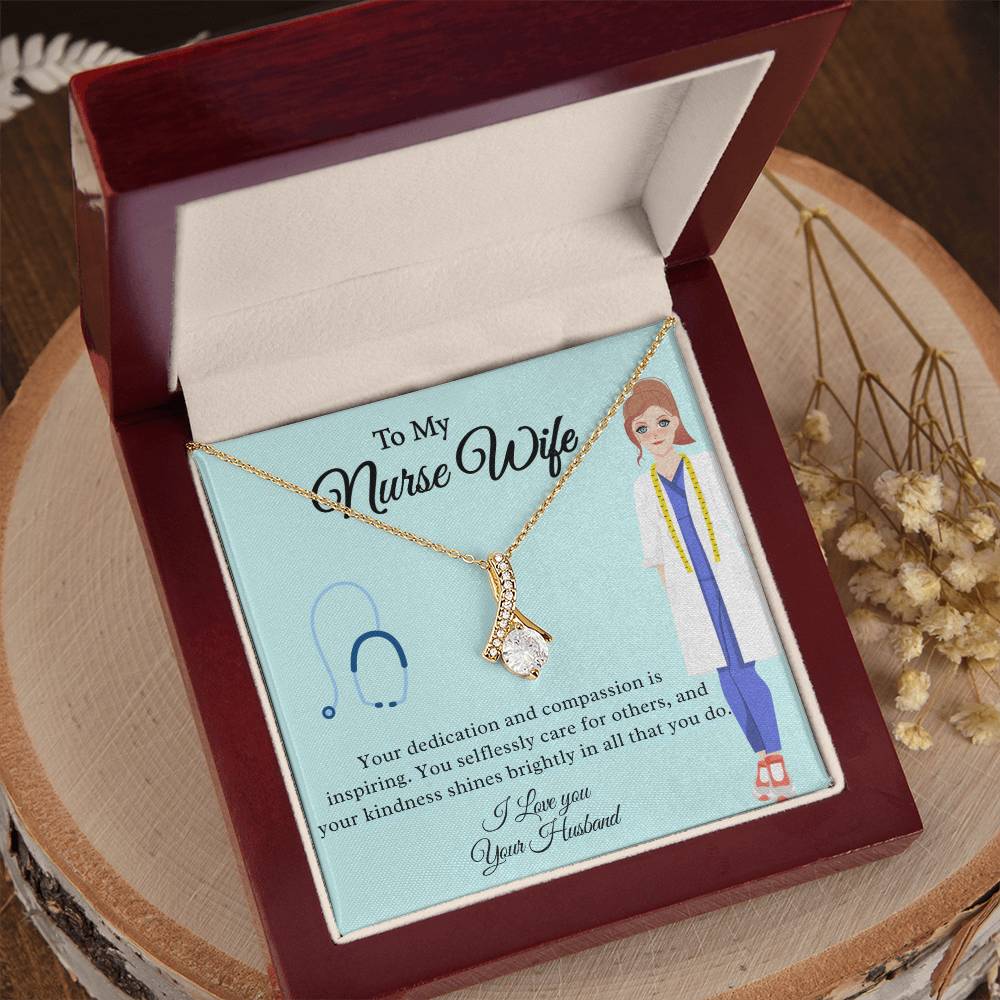 To My Nurse Wife "Your Kindness Shines Brightly" Necklace
