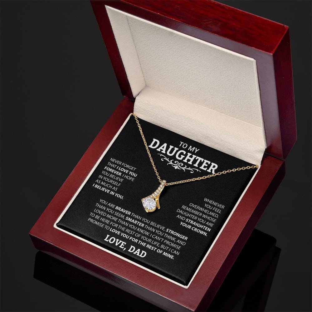 To My Daughter "Never Forget I Love You" Necklace