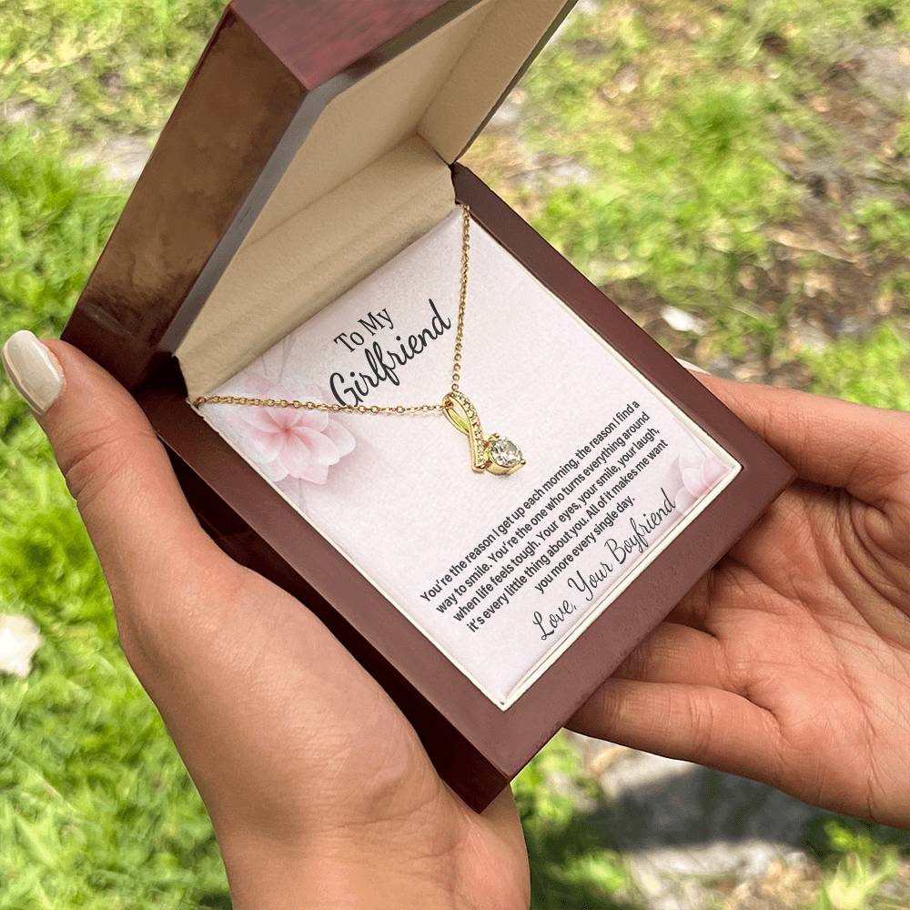 Gift For Girlfriend "You're The Reason" Necklace