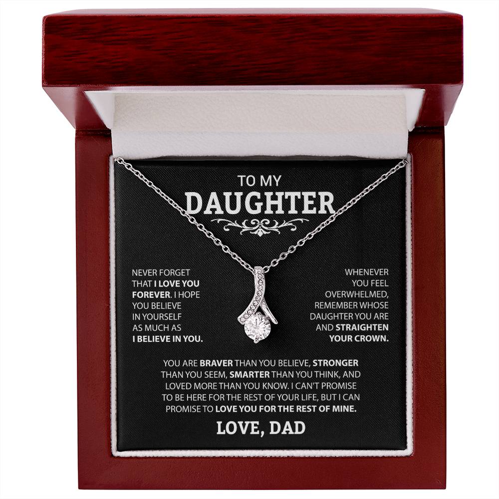 To My Daughter "Never Forget I Love You" Necklace