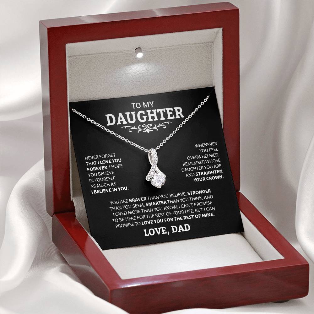 To My Daughter "Never Forget I Love You" Necklace