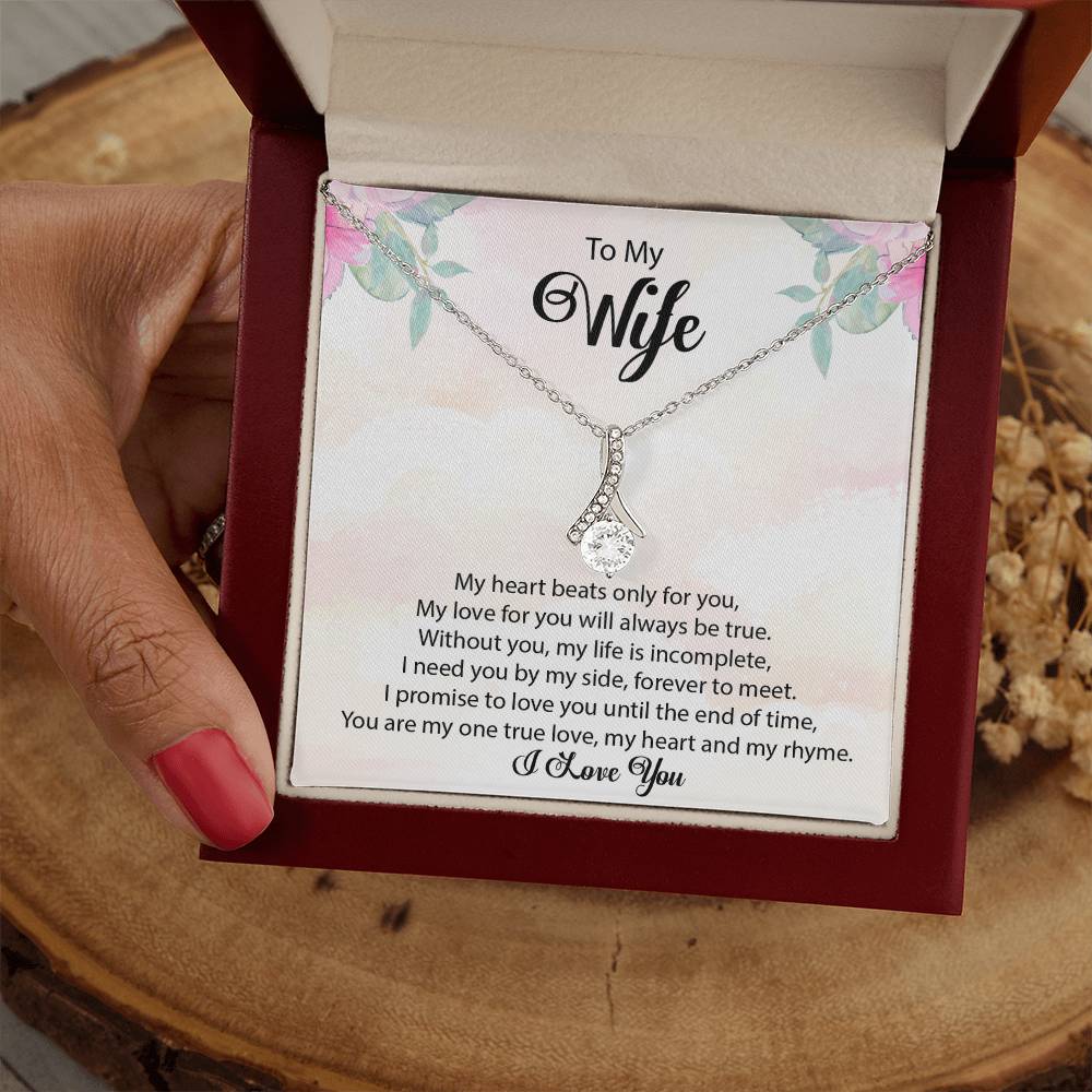 To My Wife "My Heart Beats Only For You" Necklace