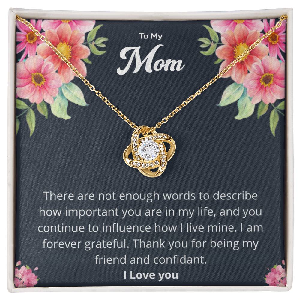 Gift For Mom "I Am Forever Grateful" Knot Necklace