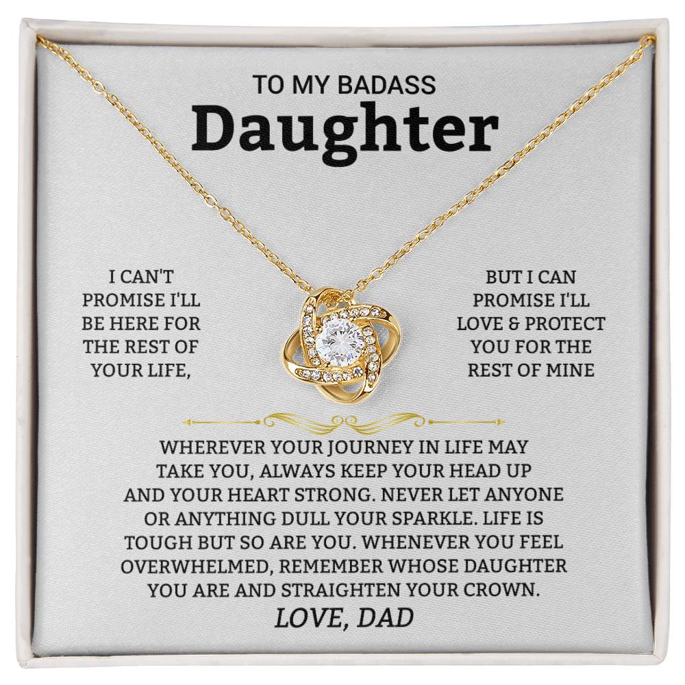 Gift For Daughter "I'll Love And Protect You" Knot Necklace