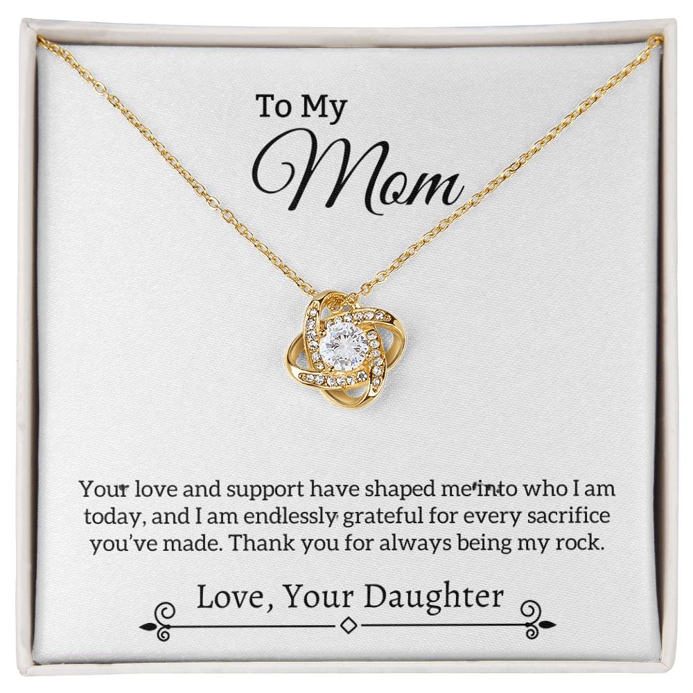 Gift For Mom "You Are My Rock" Knot Necklace