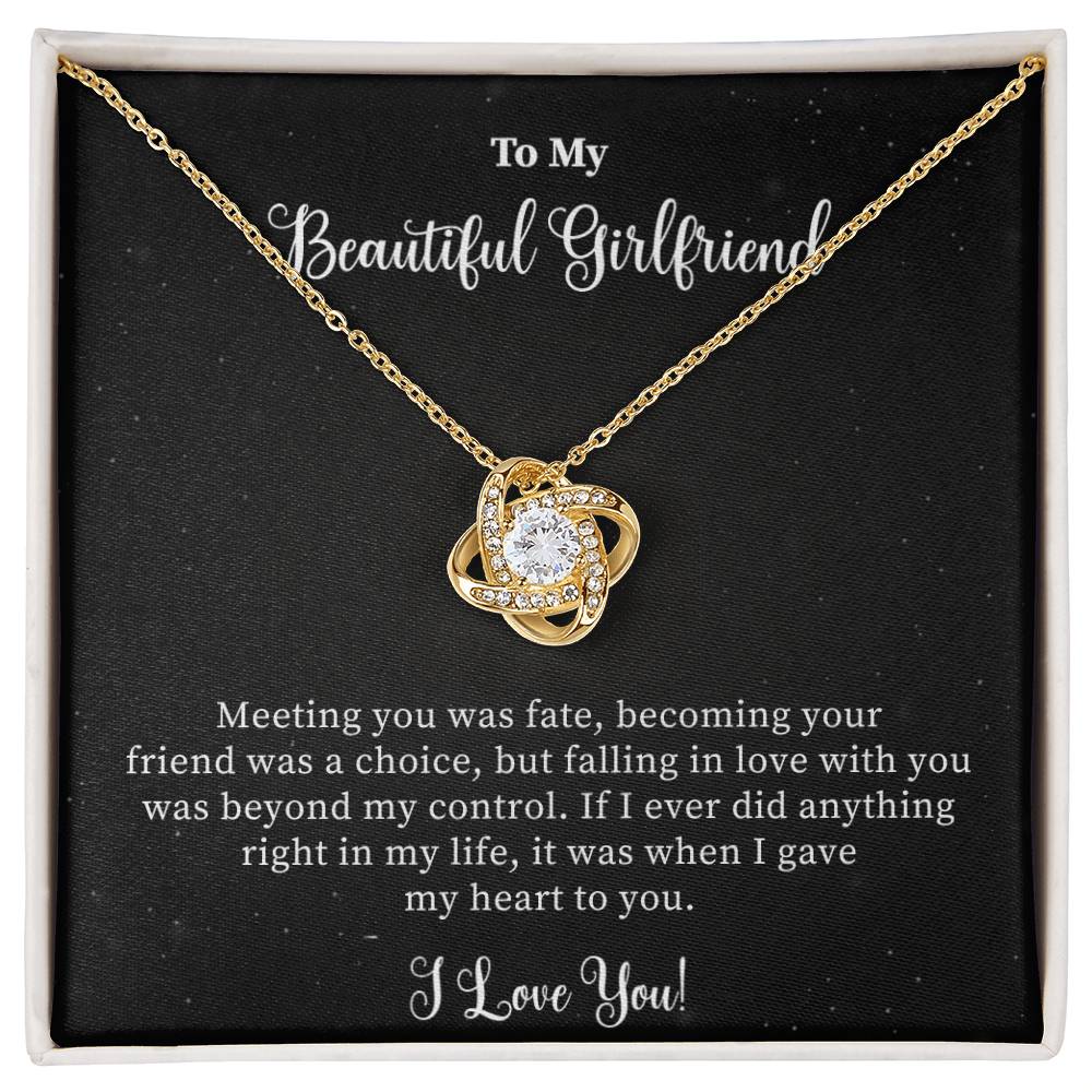 Gift For Girlfriend "Meeting You Was Fate" Knot Necklace