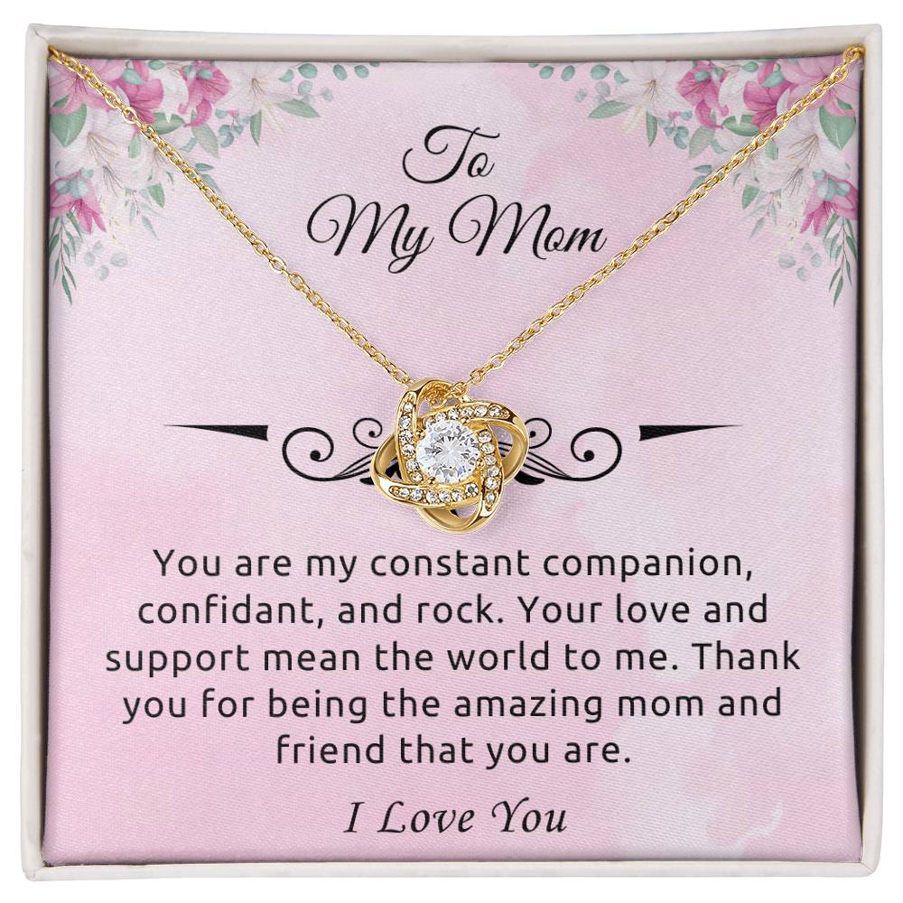 To My Mom "You Are My Rock" Knot Necklace