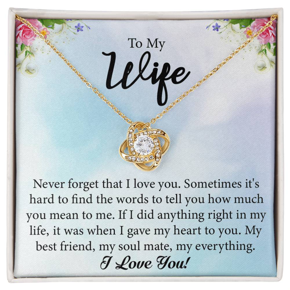 To My Wife "My Best Friend" Knot Necklace
