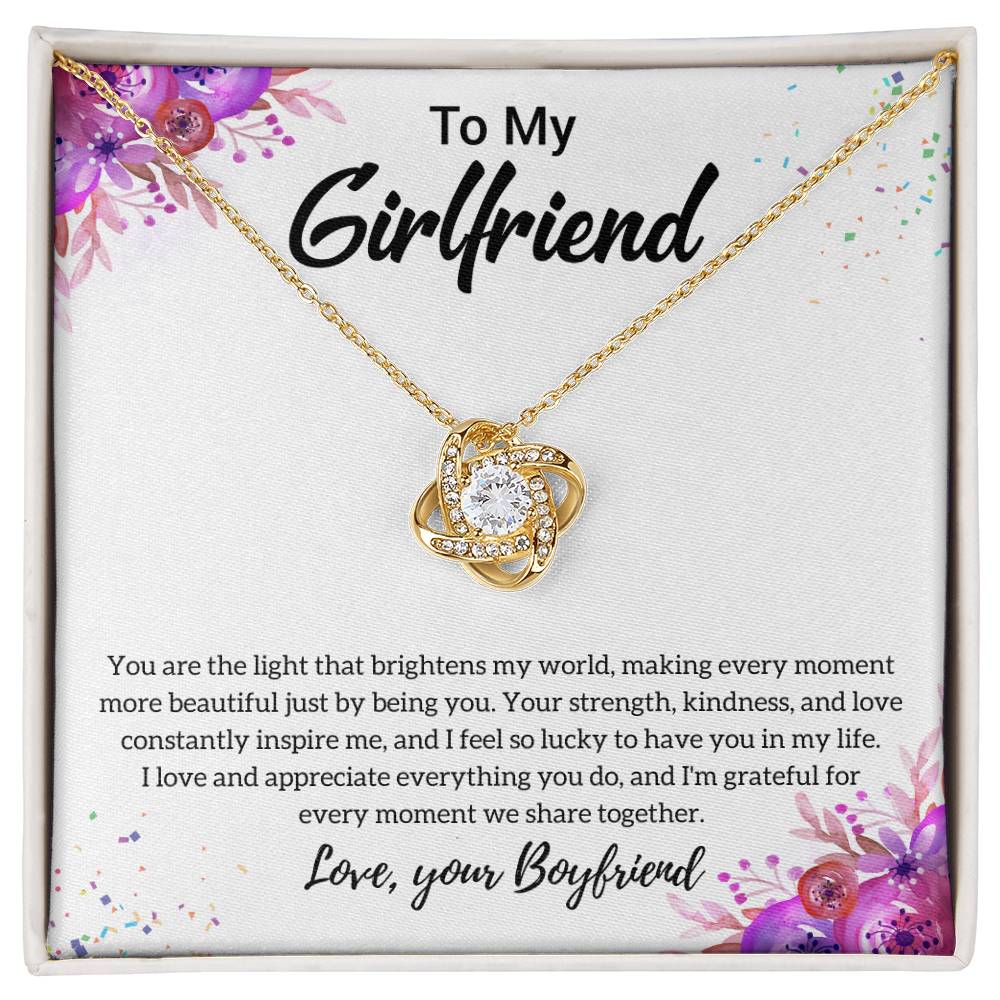 Gift For Girlfriend "I Feel So Lucky" Knot Necklace