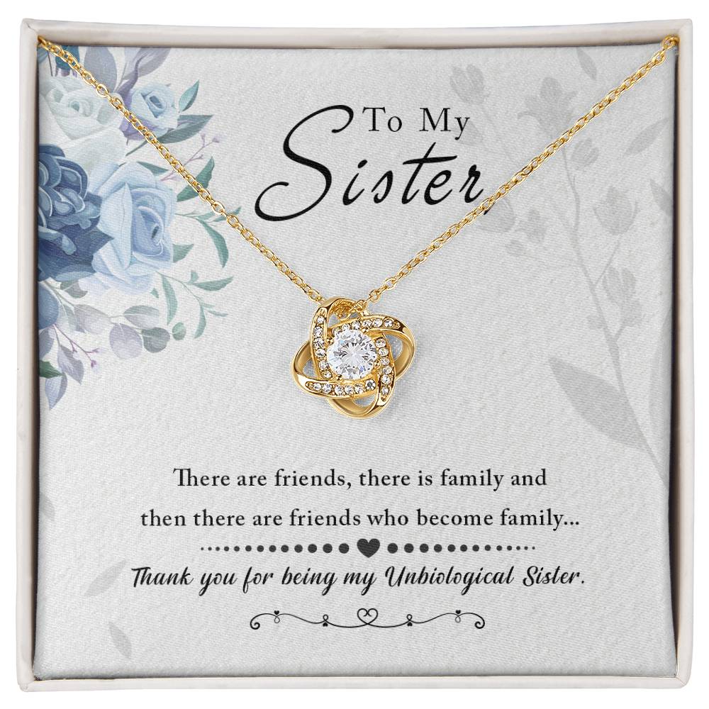 To My Sister "Thank You For Everything" Knot Necklace