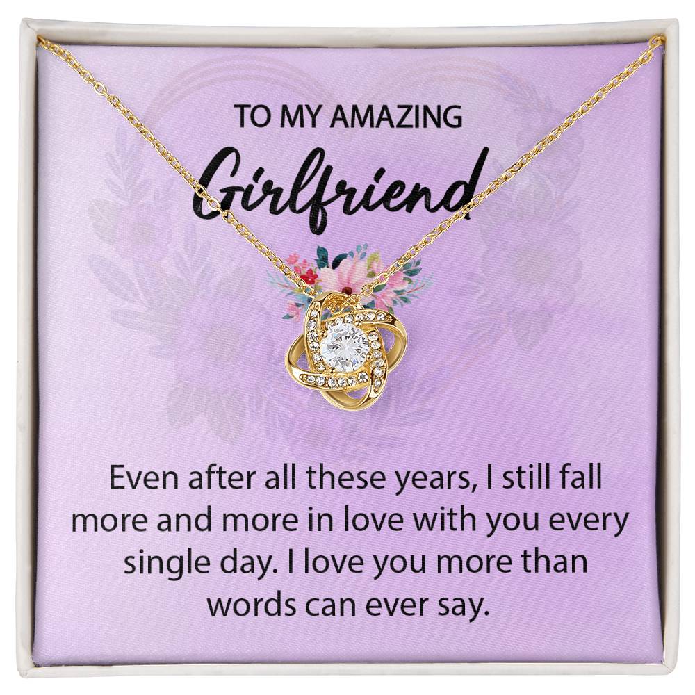 To My Girlfriend "I Love You" Knot Necklace