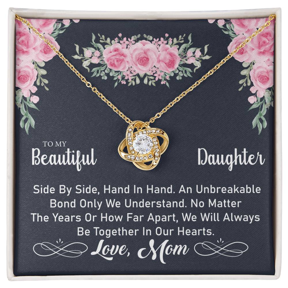 To My Daughter "An Unbreakable Bond" Knot Necklace