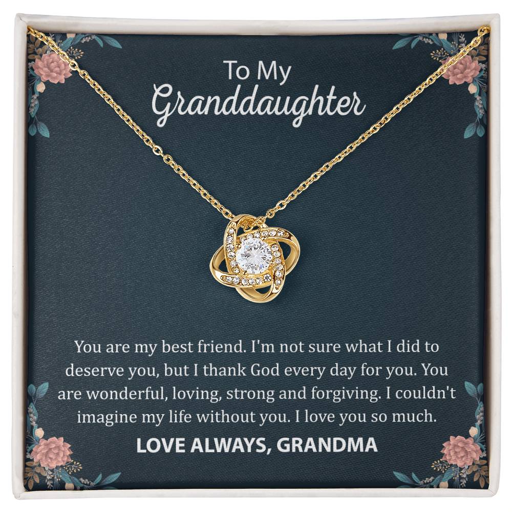 To My Granddaughter "You Are My Best Friend" Knot Necklace