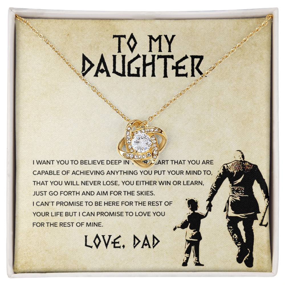 To My Daughter "You Will Never Lose" Knot Necklace