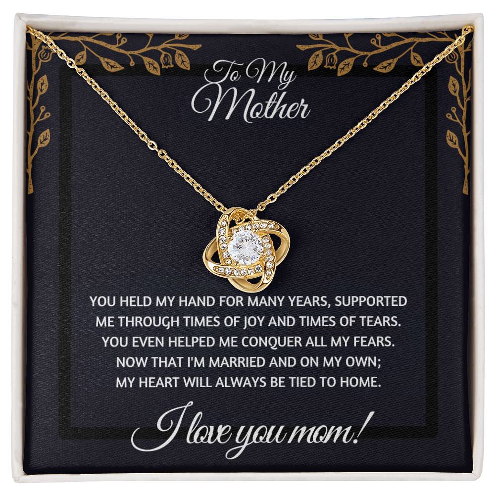 Gift For Mom "You Held My Hand" Knot Necklace