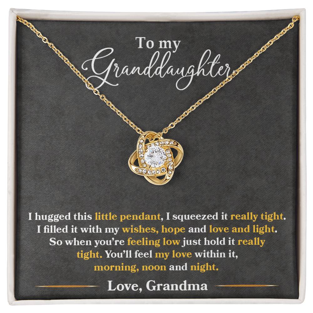 To My Granddaughter "You'll Feel My Love Within This" Knot Necklace