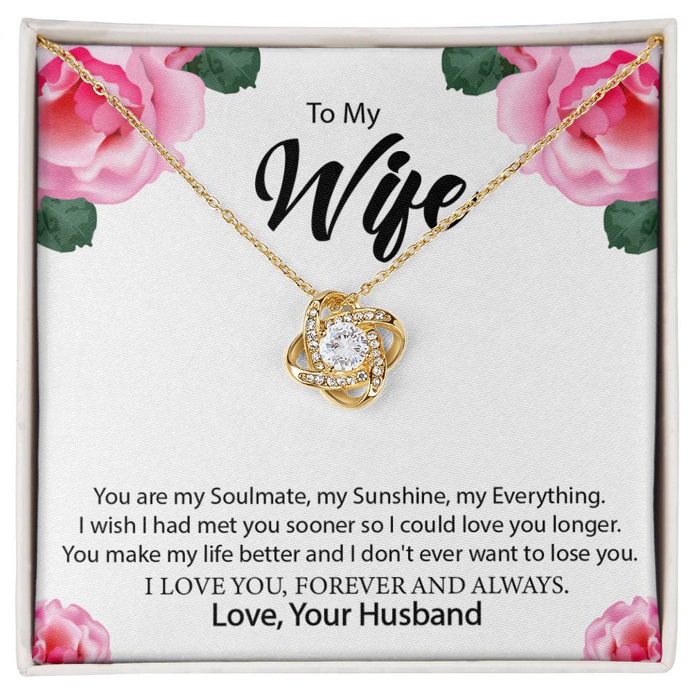 To My Wife "You Are My Everything" Knot Necklace