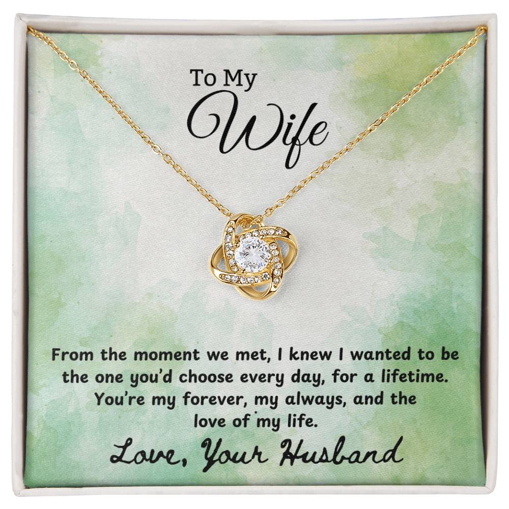 Gift For Wife "You're My Forever" Knot Necklace