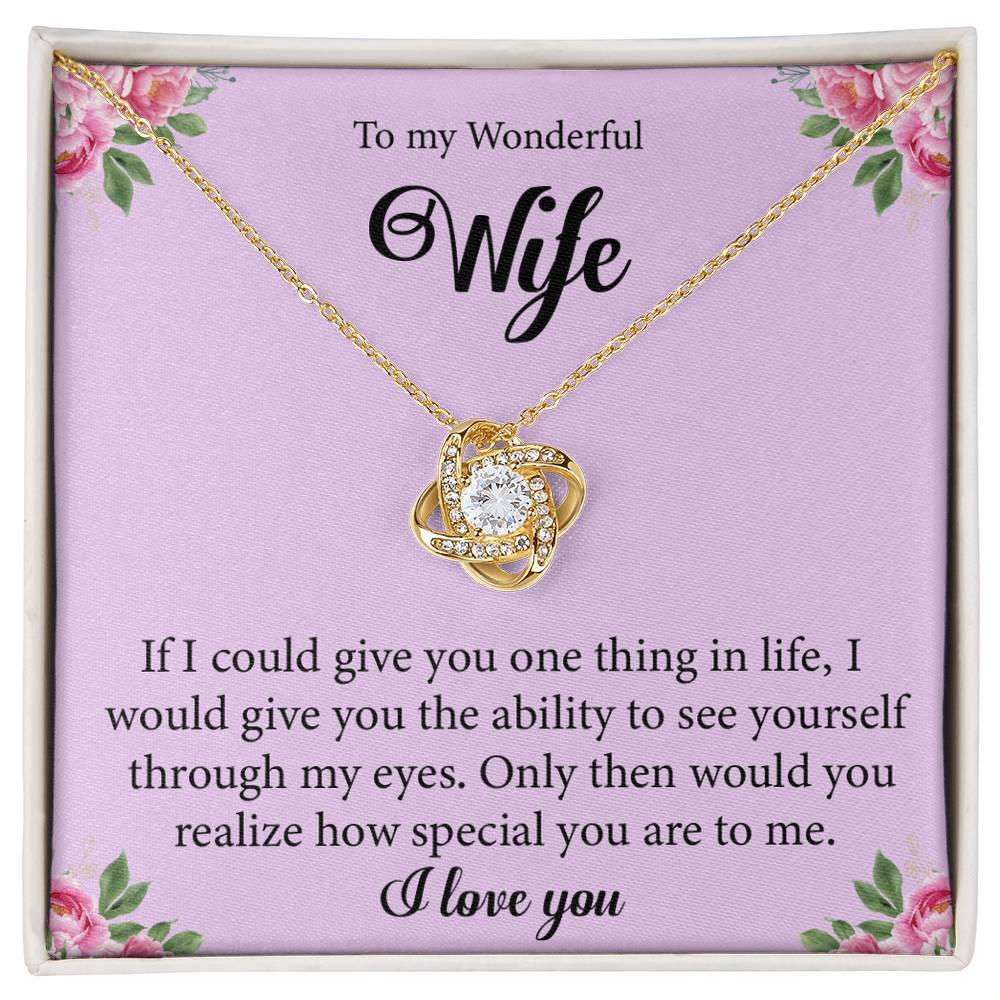 Gift For Wife "You Are Special" Knot Necklace