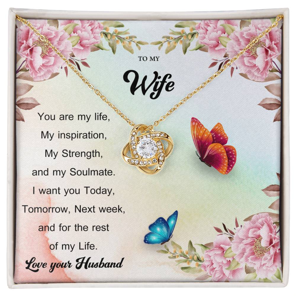 To My Wife "You Are My Life" Knot Necklace