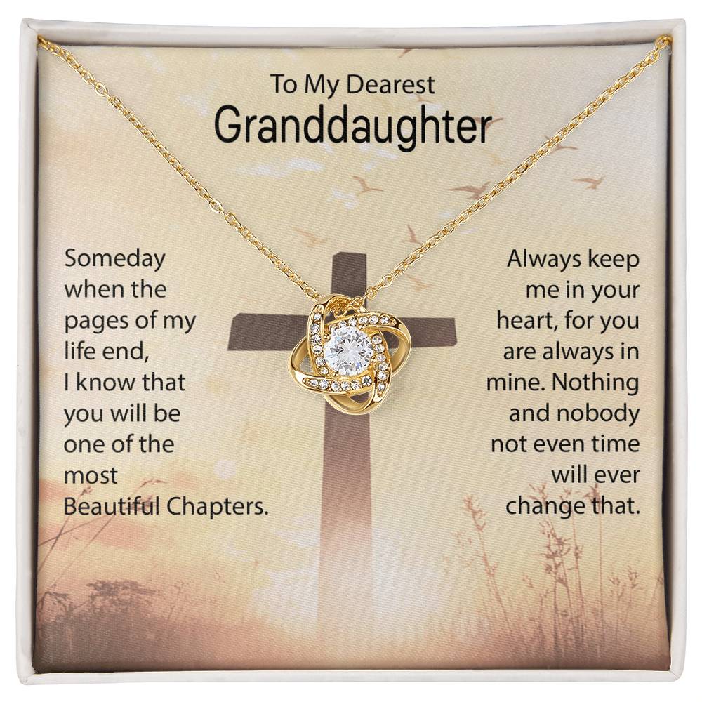 To My Granddaughter "Always Keep Me In Your Heart" Knot Necklace
