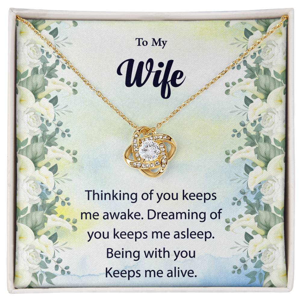 To My Wife "Thinking Of You" Knot Necklace