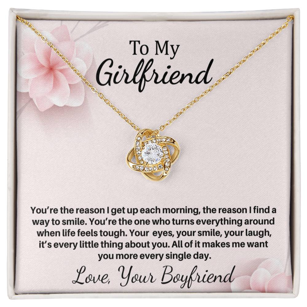 Gift For Girlfriend "You're The Reason" Knot Necklace