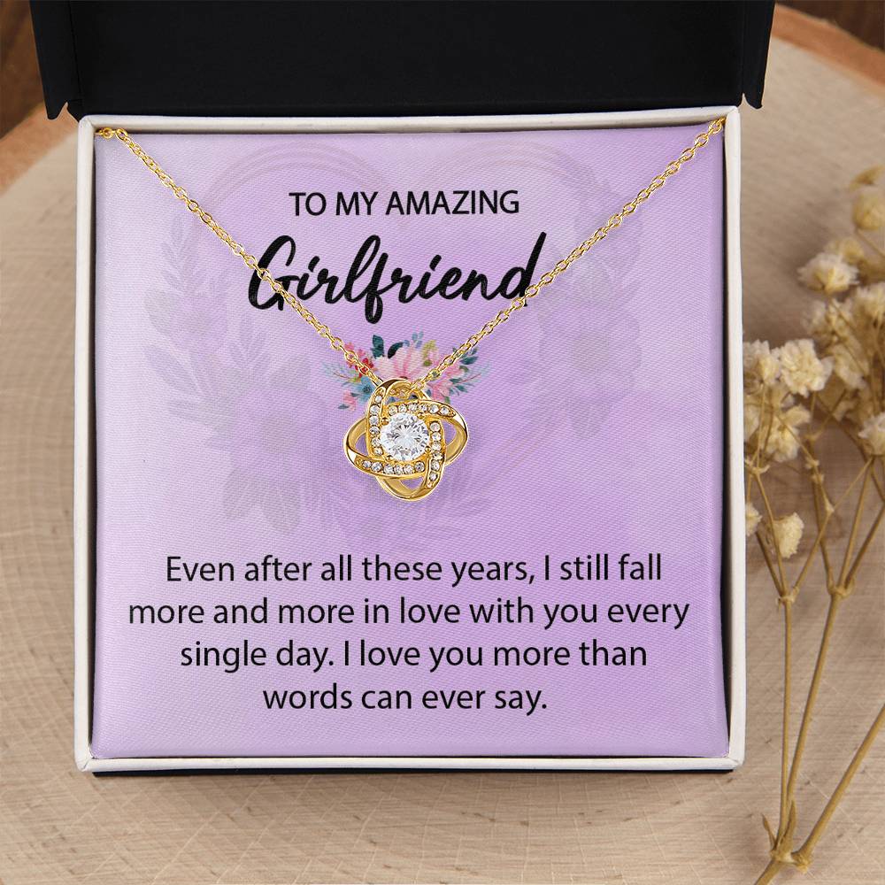 To My Girlfriend "I Love You" Knot Necklace