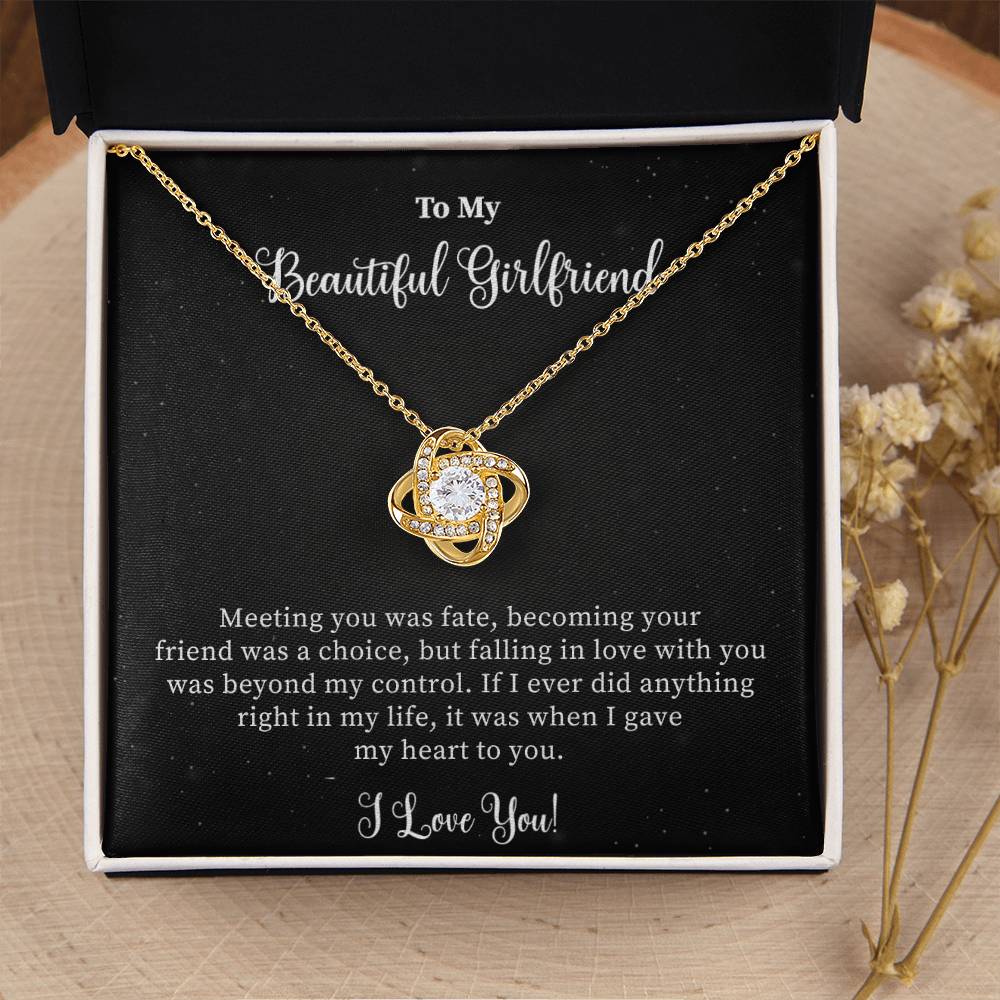 Gift For Girlfriend "Meeting You Was Fate" Knot Necklace