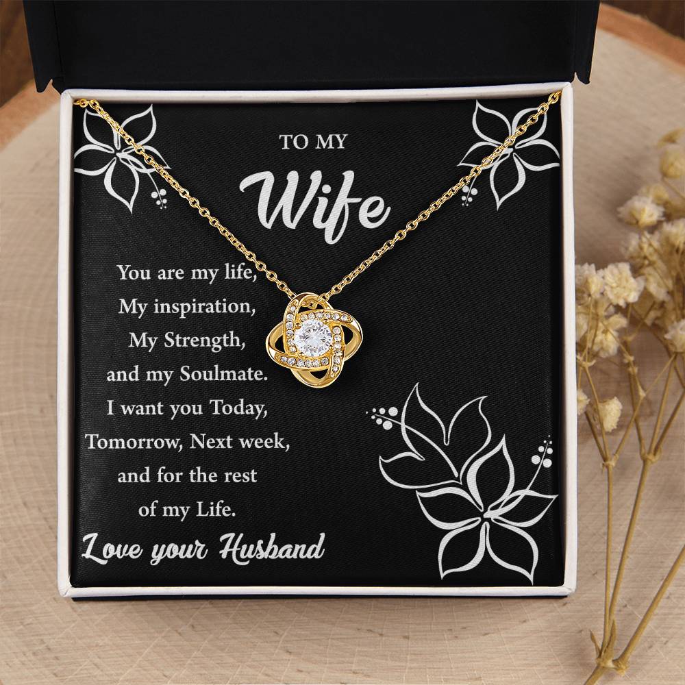 To My Wife "You Are My Strength" Knot Necklace