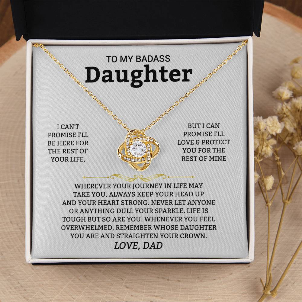 Gift For Daughter "I'll Love And Protect You" Knot Necklace