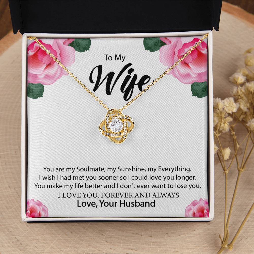 To My Wife "You Are My Everything" Knot Necklace