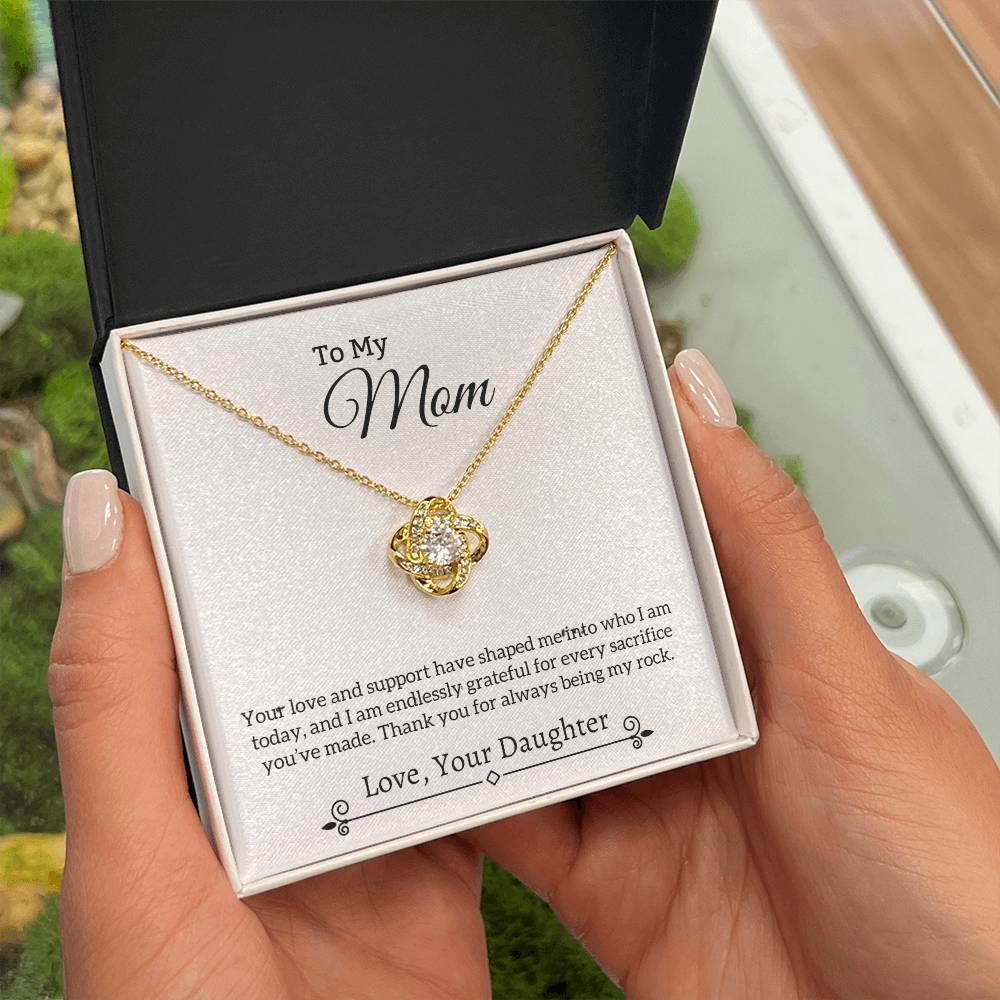 Gift For Mom "You Are My Rock" Knot Necklace
