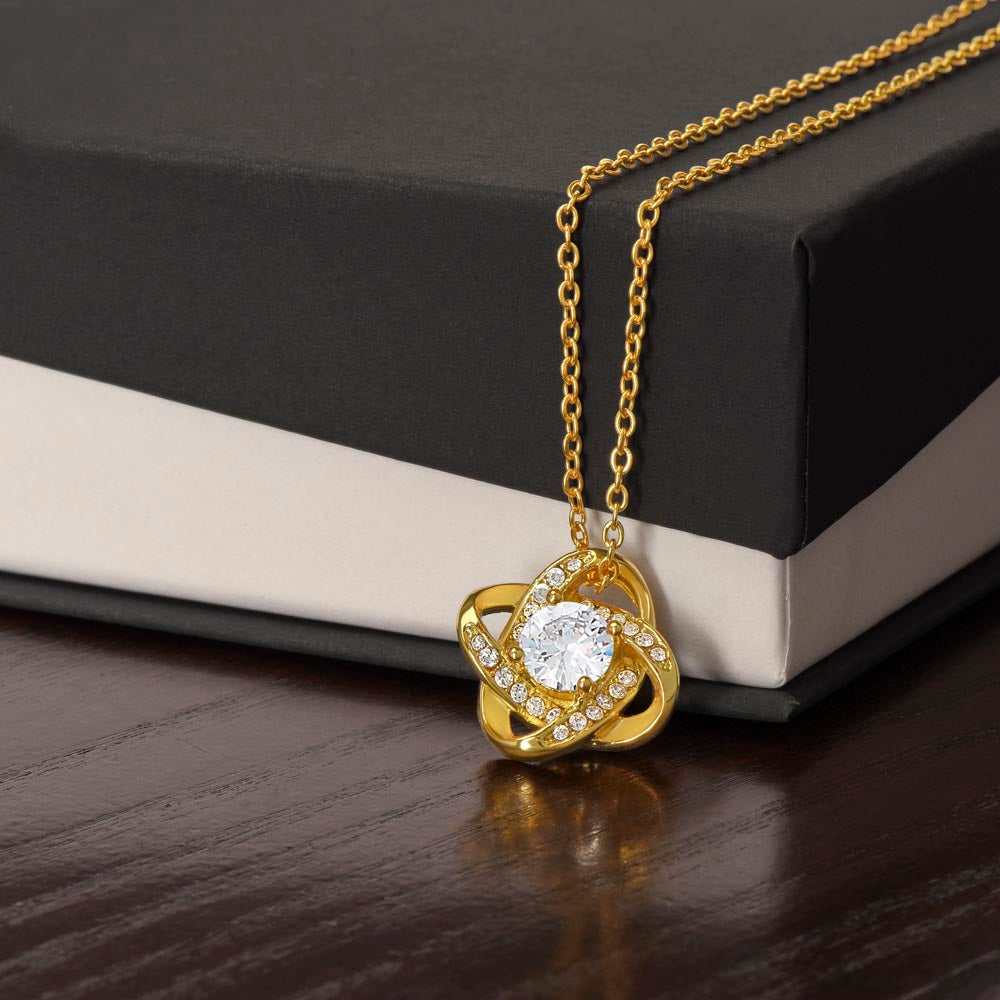 To My Lovely Wife "We Love You" Knot Necklace