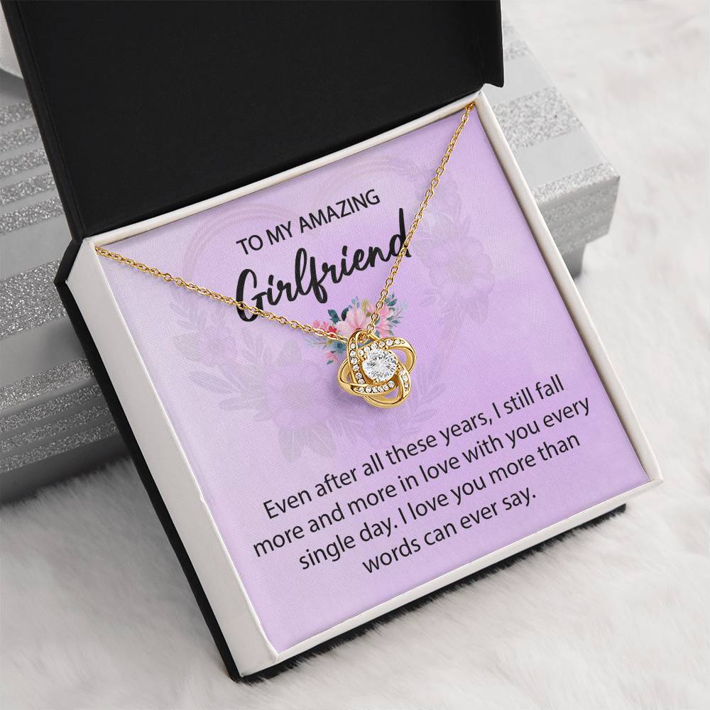 To My Girlfriend "I Love You" Knot Necklace