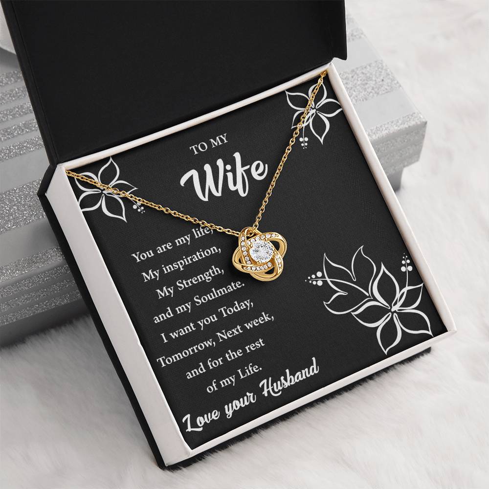 To My Wife "You Are My Strength" Knot Necklace