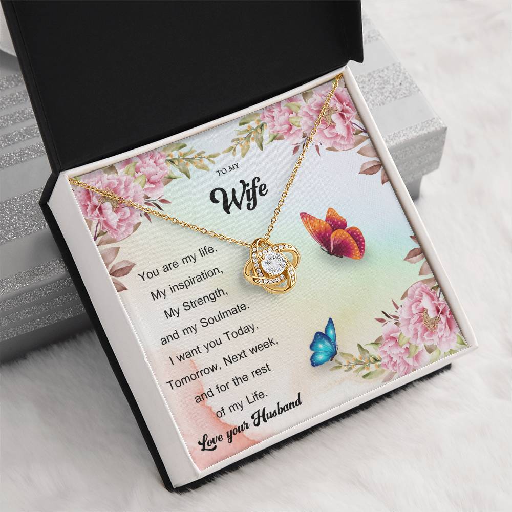 To My Wife "You Are My Life" Knot Necklace