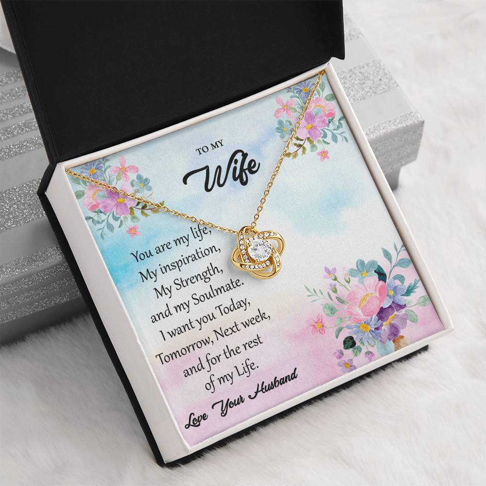 To My Wife "You Are My Inspiration" Knot Necklace