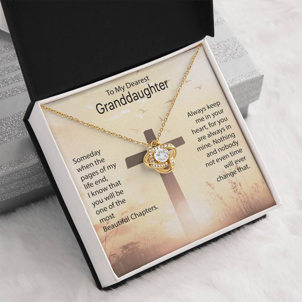 To My Granddaughter "Always Keep Me In Your Heart" Knot Necklace